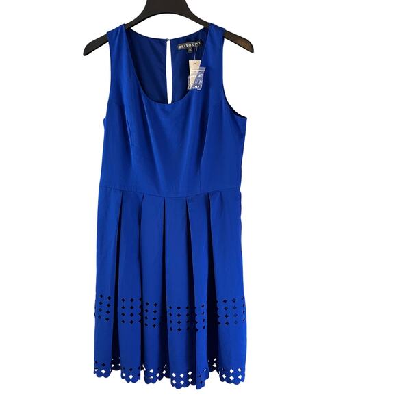 BRIXON IVY | Cobalt Blue James Laser Cut Sleeveless Knee Length Dress Large NWT - Picture 1 of 7